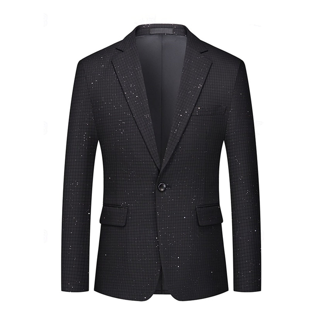 Blazer Classique à Carreaux Noir Rose Café pour Homme, Coupe Standard, Simple Boutonnage, Un Bouton