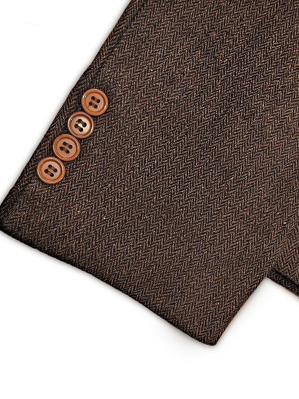 Veste homme rétro vintage, coupe régulière, grande taille, 2 boutons, sport, tweed