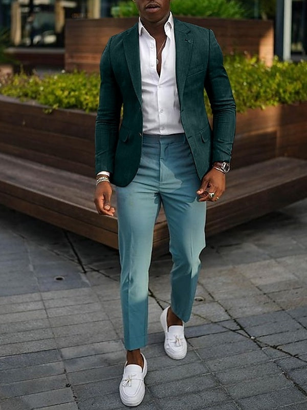Veste homme mode, décontractée, grande taille, coupe régulière ajustée, uni, droit, 2 boutons