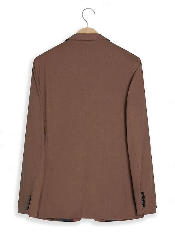 Veste homme mode, décontractée, grande taille, coupe régulière ajustée, uni, droit, 2 boutons