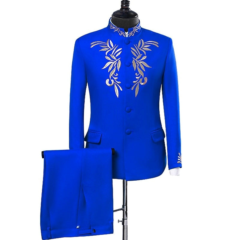 Costume homme 2 pièces, coupe ajustée, droit, plusieurs boutons, pour soirée/galas