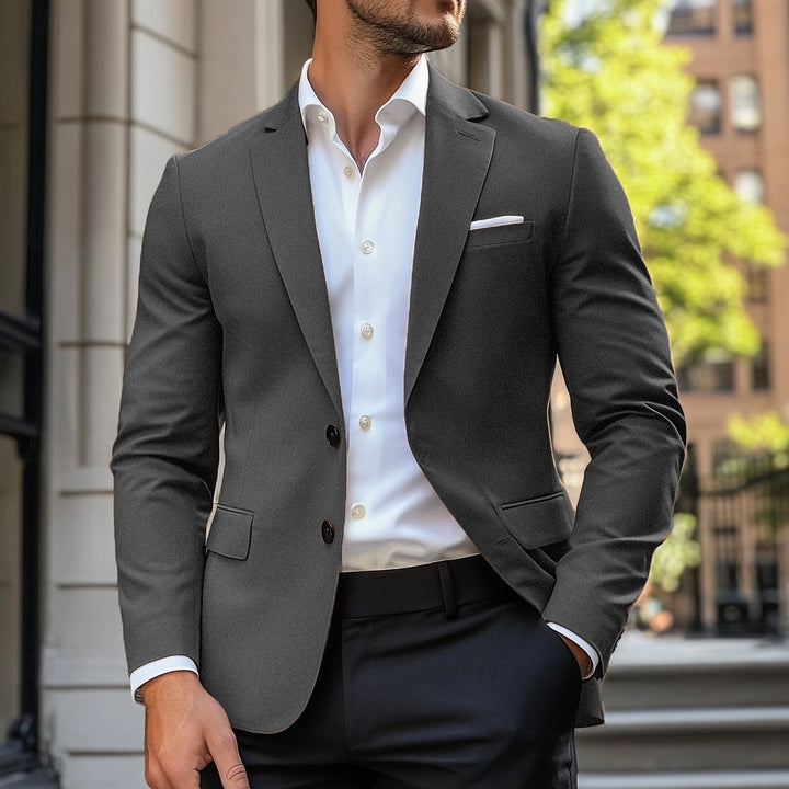 Veste homme décontractée, coupe régulière standard, droit, 2 boutons