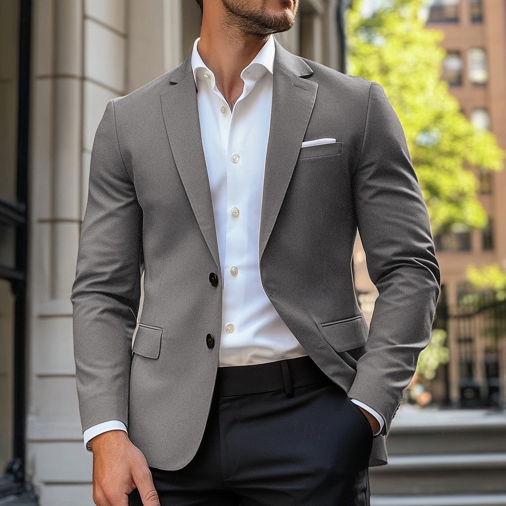 Veste homme décontractée, coupe régulière standard, droit, 2 boutons