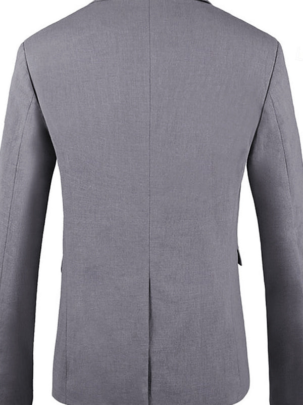 Veste homme lin, mode, décontractée, coupe régulière ajustée, droit, 2 boutons