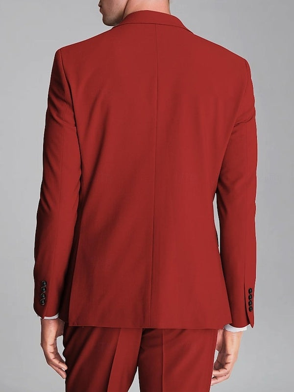 Costume homme 3 pièces, coupe ajustée, droit, 2 boutons, pour mariage/galas