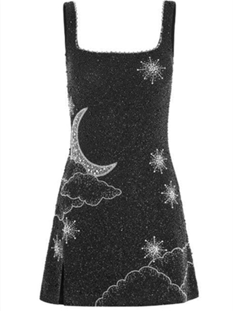 Robe de Soirée Courte/Mini Sans Manches à Col Carré et Ligne A/Princesse