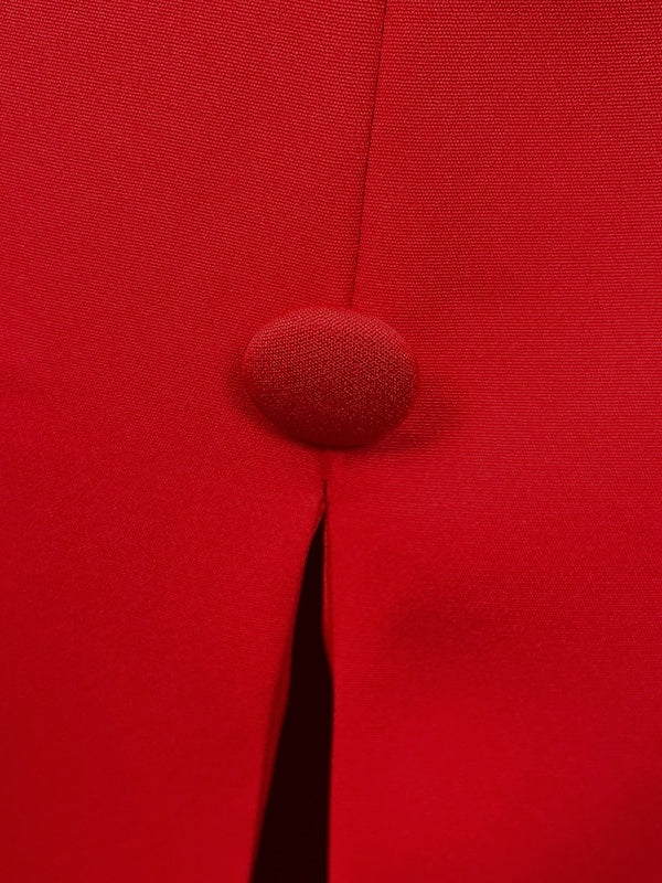 Robe de Soirée Fourreau/Colonne à Col Bénitier, Manches Longues, Longueur Au Sol, avec Boutons et Fente Sur le Côté