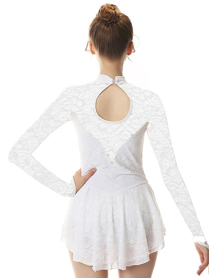 Robe de Patinage Artistique pour Femmes et Filles, Vêtements de Danse, en Élasthanne, Haute Élasticité, Mode, Manches Longues, Robe de Patinage