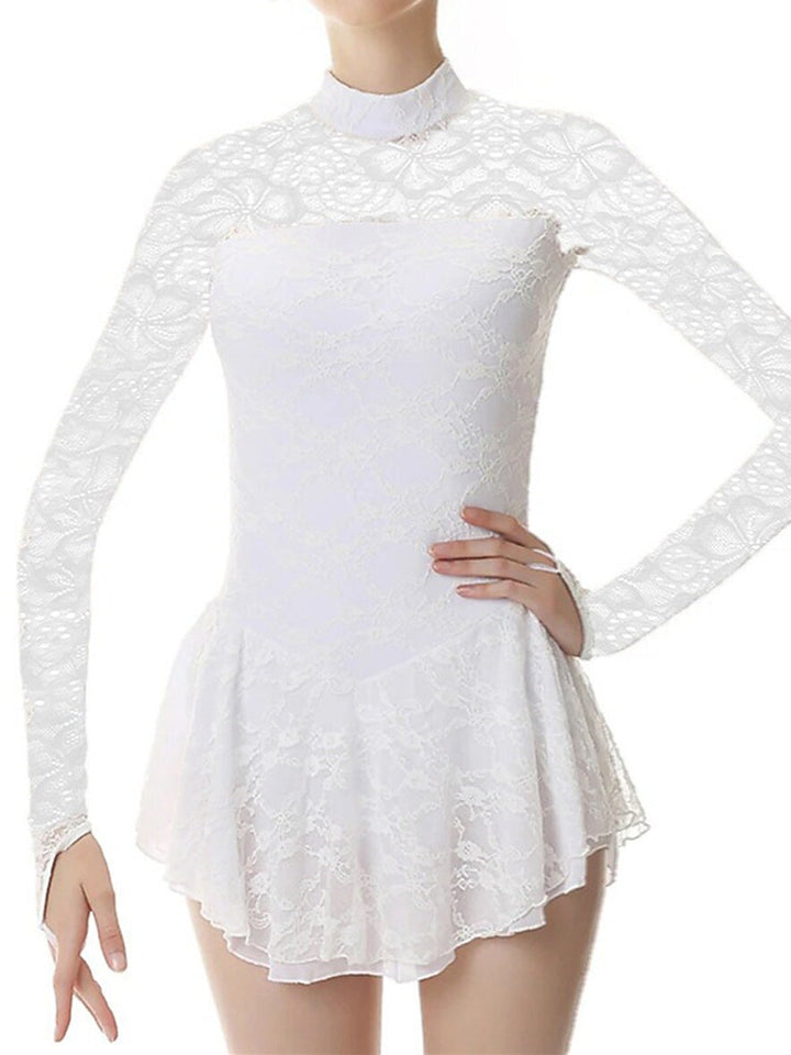 Robe de Patinage Artistique pour Femmes et Filles, Vêtements de Danse, en Élasthanne, Haute Élasticité, Mode, Manches Longues, Robe de Patinage