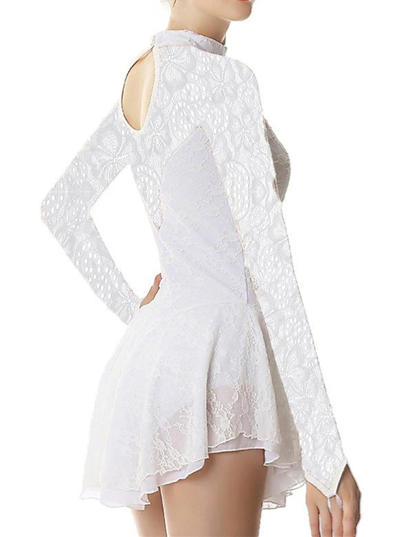 Robe de Patinage Artistique pour Femmes et Filles, Vêtements de Danse, en Élasthanne, Haute Élasticité, Mode, Manches Longues, Robe de Patinage