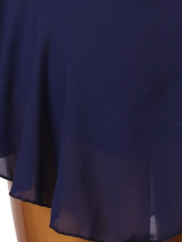 Robe de Patinage Artistique pour Femmes et Filles, Vêtements de Danse, Patchwork, Dos Ouvert, Maille Haute Élasticité, Sans Manches, Robe de Patinage Sur Glace