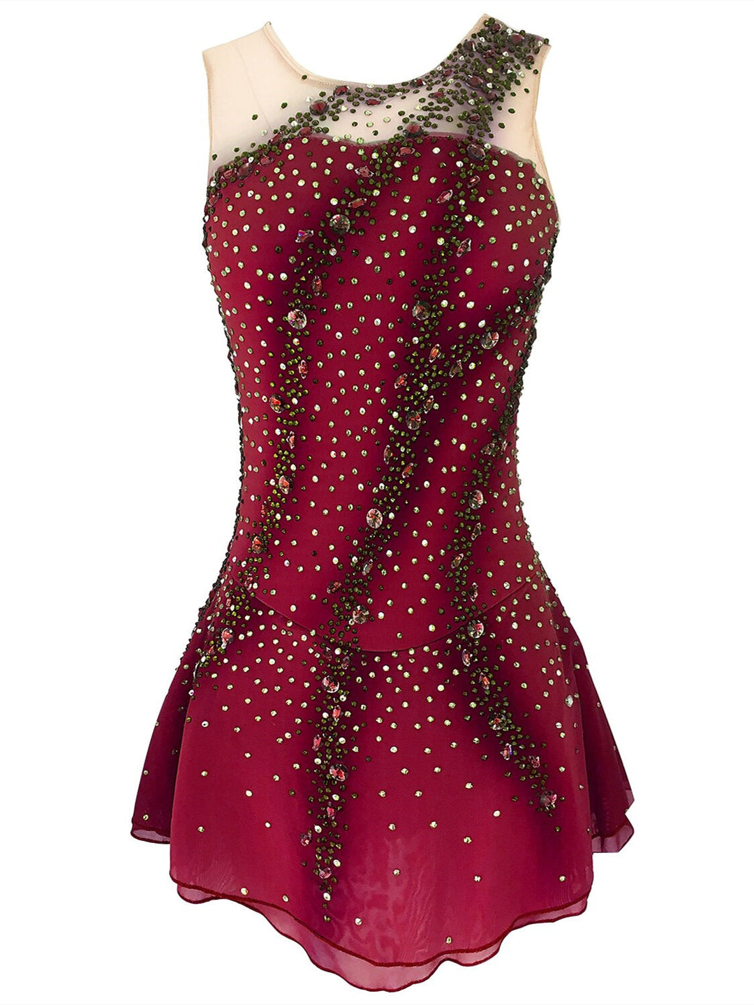 Robe de Patinage Artistique pour Femmes et Filles, Dos Ouvert, en Élasthanne, Fil Extensible, Haute Élasticité, Robe de Patinage Sur Glace