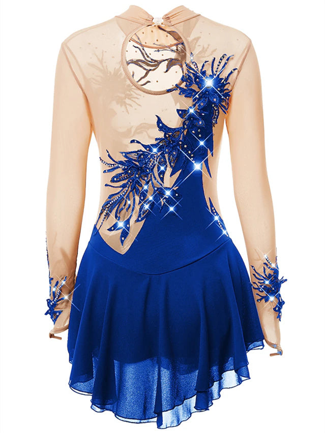 Robe de Patinage Artistique pour Femmes et Filles, en Élasthanne, Haute Élasticité, pour le Patinage Sur Glace, les Sports D'Hiver