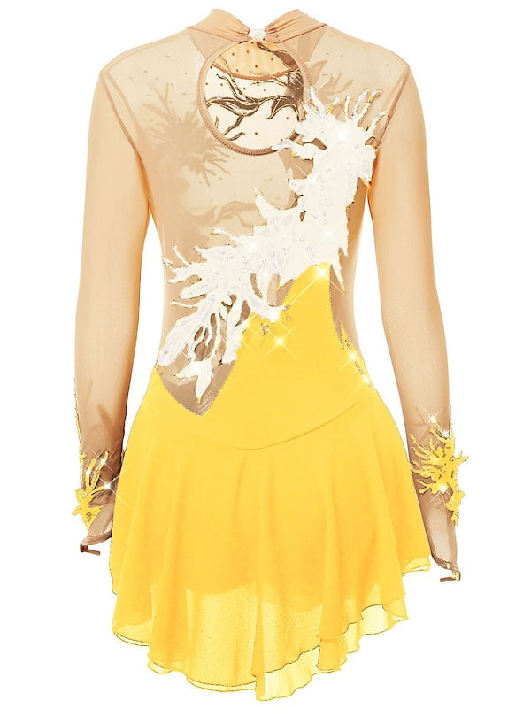 Robe de Patinage Artistique pour Femmes et Filles, en Élasthanne, Haute Élasticité, pour le Patinage Sur Glace, les Sports D'Hiver