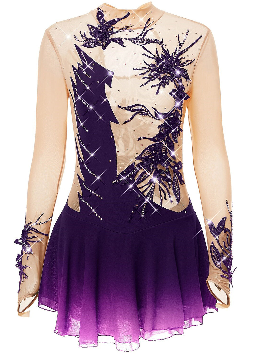 Robe de Patinage Artistique pour Femmes et Filles, en Élasthanne, Haute Élasticité, pour le Patinage Sur Glace, les Sports D'Hiver