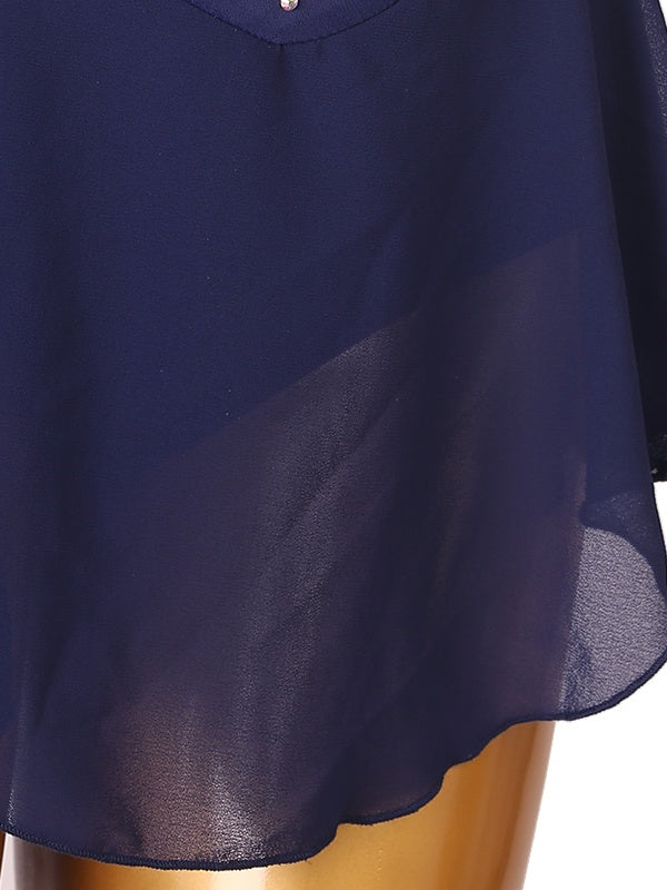 Robe de Patinage Artistique pour Femmes et Filles, Vêtements de Danse, Motif Floral, Dos Ouvert, Maille, Élasthanne, Haute Élasticité, Robe de Patinage Sur Glace Classique