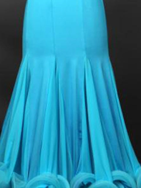 Jupe de Danse de Salon pour Femmes, Entraînement, Performance, Crêpe Élasthanne/Danse Moderne/Samba