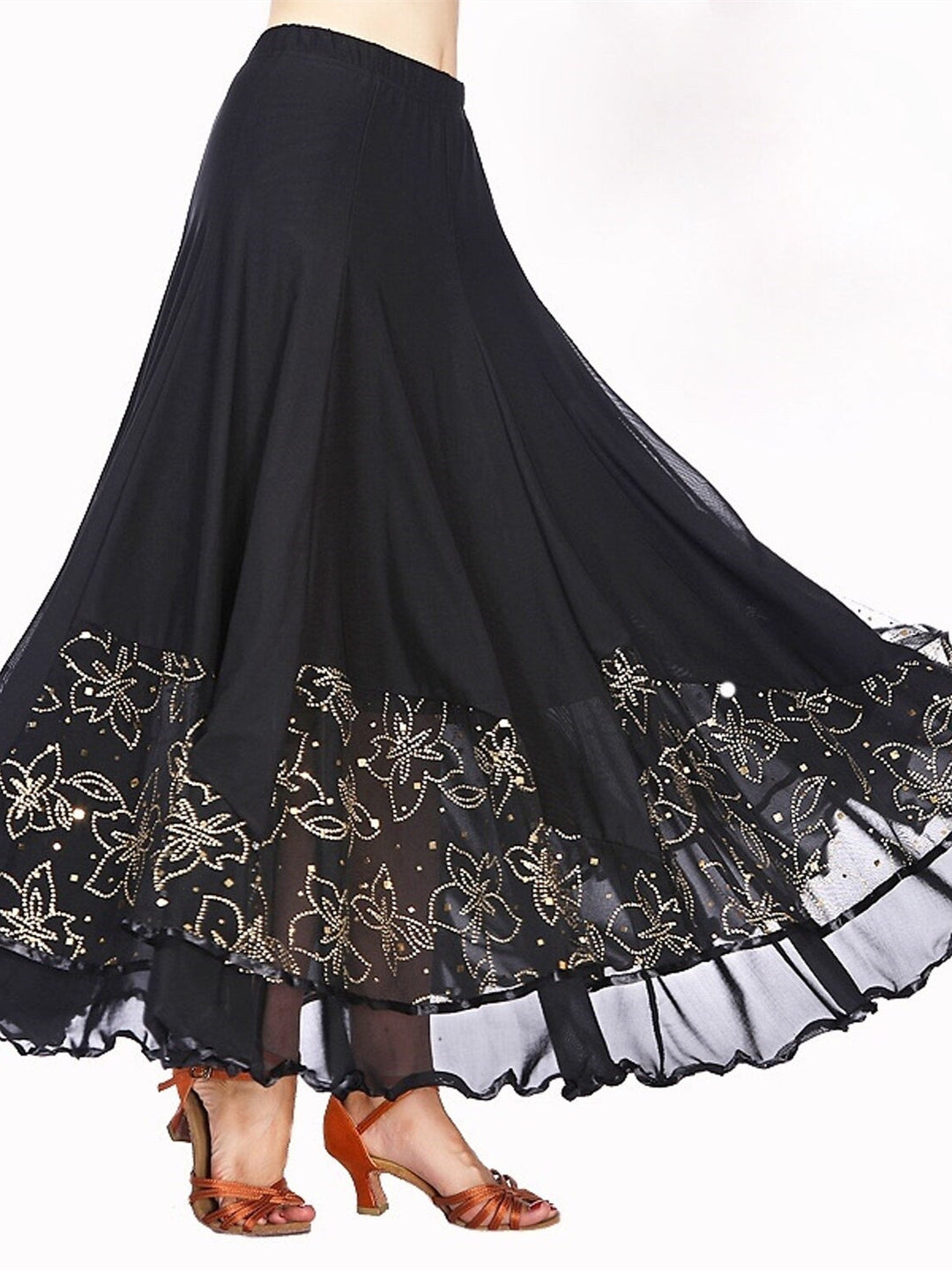 Jupes de Danse de Salon de Danse Latine pour Femmes, Entraînement, Performance, Térylène