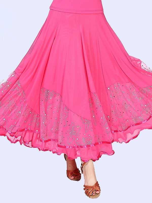 Jupes de Danse de Salon de Danse Latine pour Femmes, Entraînement, Performance, Térylène