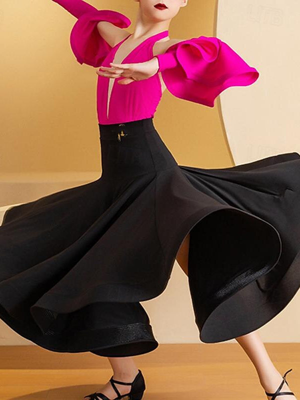 Jupes en Lycra pour Enfants Vêtements de Danse Performance et Épissure pour Filles