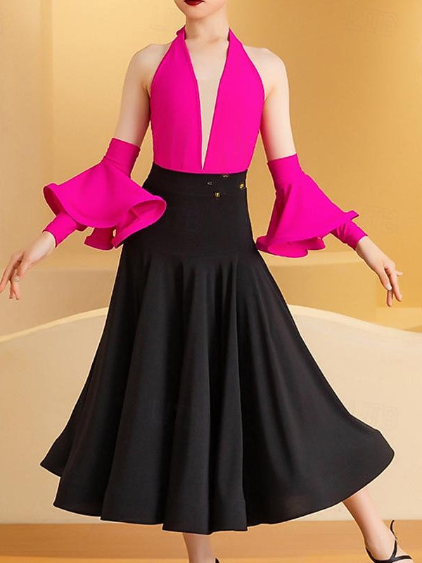 Jupes en Lycra pour Enfants Vêtements de Danse Performance et Épissure pour Filles