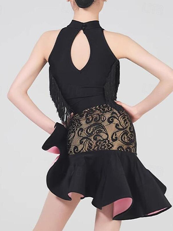 Vêtements de Danse pour Enfants Jupes en Dentelle en Fibre de Lait Performance pour Filles à Pompons