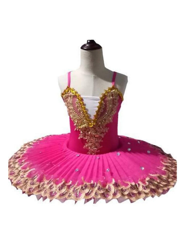 Vêtements de Danse de Ballet pour Enfants, Broderie Imprimée, Haute Performance pour Filles, Sans Manches, Dentelle Élasthanne, Tulle