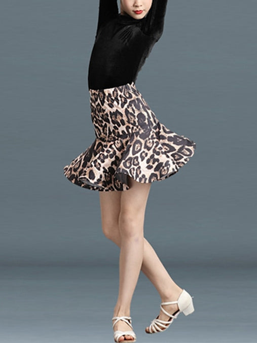 Jupes de Danse pour Enfants en Polyester Velours Plissé Motif/Imprimé Manches Longues pour Filles