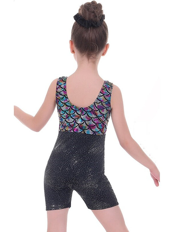 Vêtements de Danse pour Enfants Ballet Sans Manches Impression Épissage Performance pour Filles Polyester