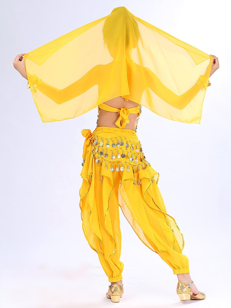 Vêtements de Danse pour Enfants, Manches Courtes, Paillettes, Performance, Polyester