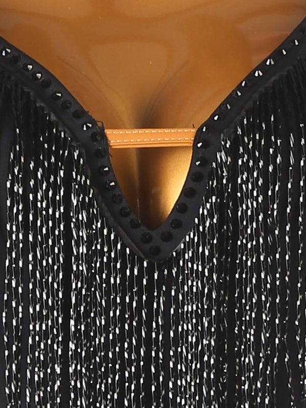 Robe de Danse de Salon pour Femmes avec Cristaux/Strass, Sans Manches, pour Femmes