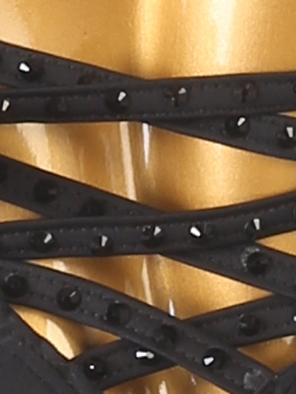 Robe de Danse de Salon pour Femmes avec Cristaux/Strass, Sans Manches, pour Femmes