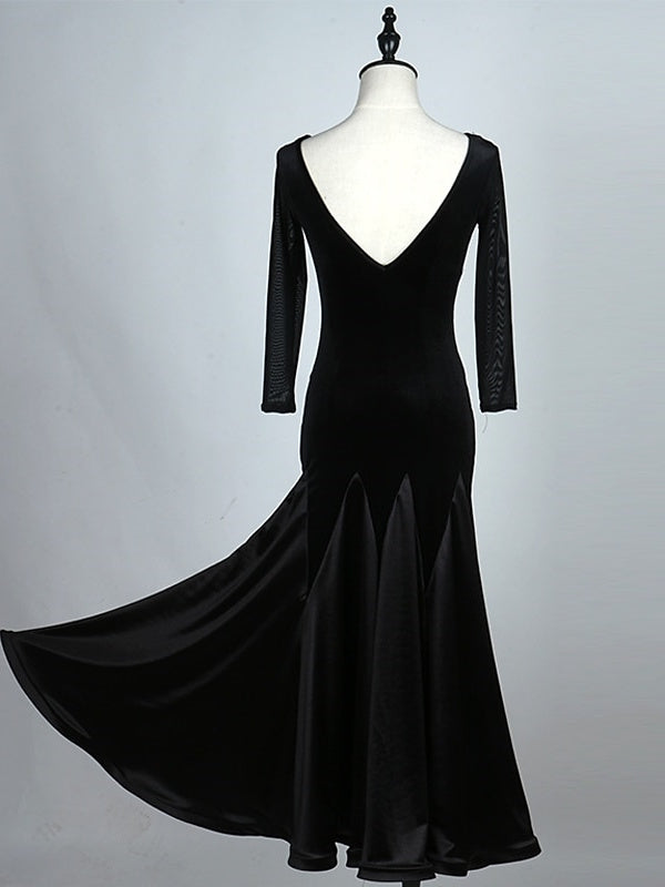 Tenue de Danse pour Femmes Robe de Danse de Salon à Manches 3/4 pour Femmes