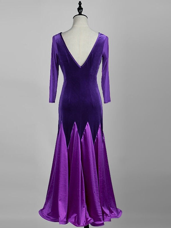 Tenue de Danse pour Femmes Robe de Danse de Salon à Manches 3/4 pour Femmes