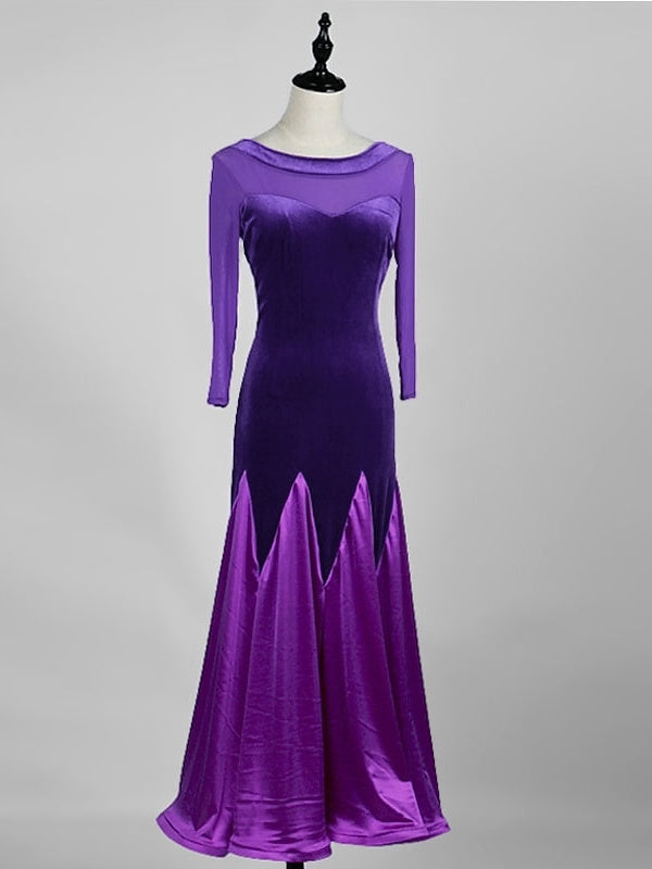 Tenue de Danse pour Femmes Robe de Danse de Salon à Manches 3/4 pour Femmes