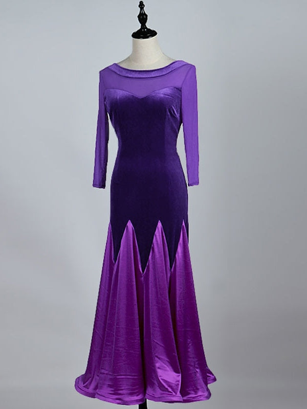 Tenue de Danse pour Femmes Robe de Danse de Salon à Manches 3/4 pour Femmes