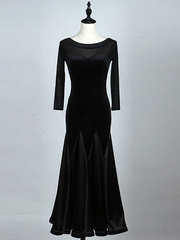 Tenue de Danse pour Femmes Robe de Danse de Salon à Manches 3/4 pour Femmes