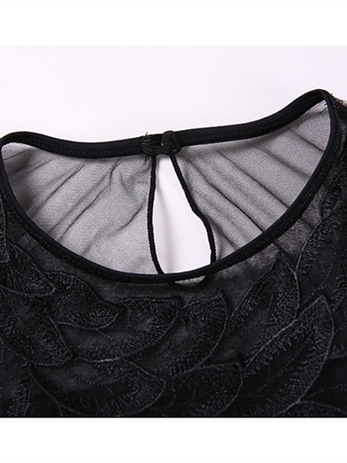 Robe de Danse de Salon pour Femmes, Tenue de Danse de Salon Drapée, Tenue de Performance pour Femmes, Manches Courtes, Taille Haute