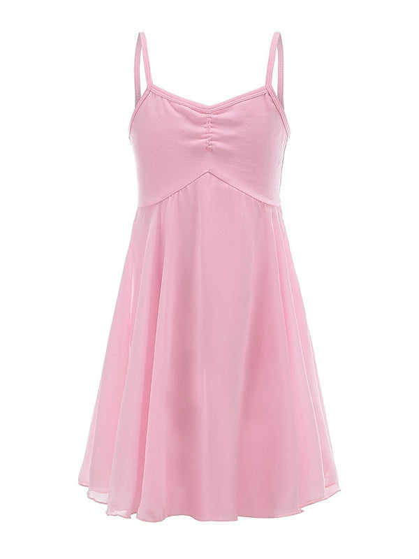 Robe de Danse pour Enfants, Fendue, Sans Manches, en Mélange de Coton, pour Spectacle de Filles