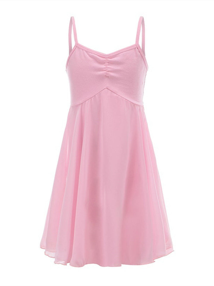 Robe de Danse pour Enfants, Fendue, Sans Manches, en Mélange de Coton, pour Spectacle de Filles