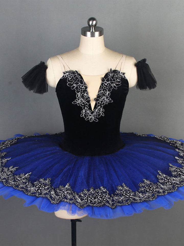 Vêtements de Danse pour Enfants Ballet à Volants Col en V Sans Manches Performance pour Filles Élasthanne