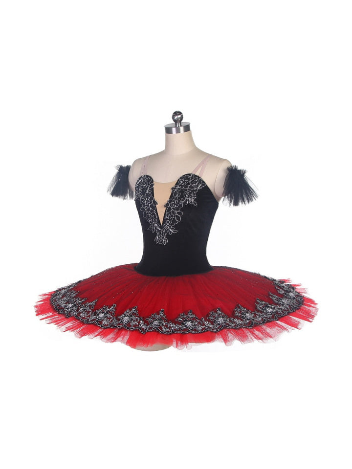 Vêtements de Danse pour Enfants Ballet à Volants Col en V Sans Manches Performance pour Filles Élasthanne