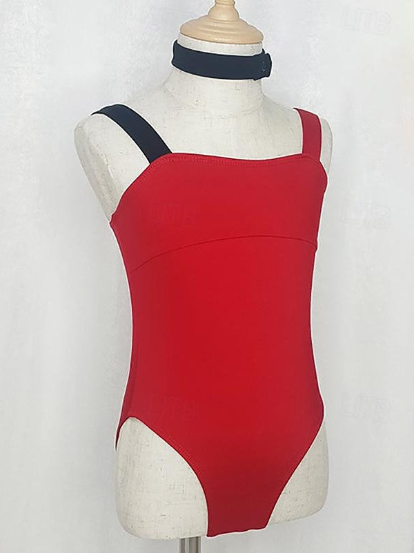 Vêtements de Danse pour Enfants, Épissage Rond Sans Manches, Performance et Nylon pour Filles