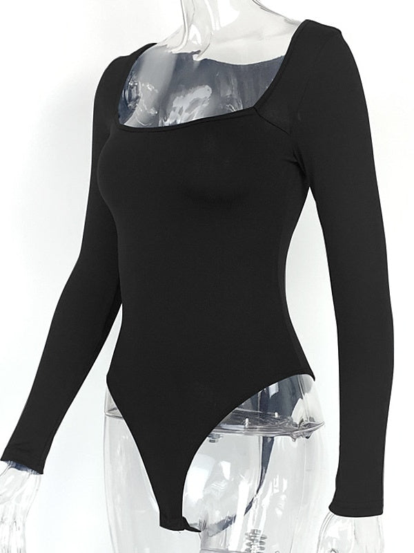 Vêtements de Danse pour Femmes Justaucorps/Combinaison de Danse Latine Couleur Unie Tenue D'Entraînement Quotidienne pour Femmes Manches Longues