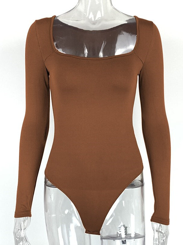 Vêtements de Danse pour Femmes Justaucorps/Combinaison de Danse Latine Couleur Unie Tenue D'Entraînement Quotidienne pour Femmes Manches Longues