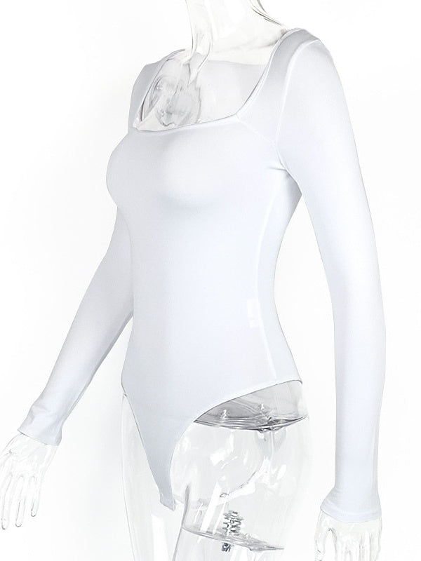 Vêtements de Danse pour Femmes Justaucorps/Combinaison de Danse Latine Couleur Unie Tenue D'Entraînement Quotidienne pour Femmes Manches Longues