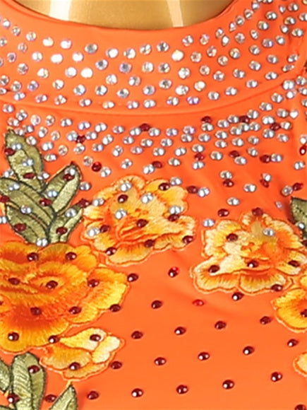 Robe de Danse Latine à Pampilles et Cristaux/Strass pour Femme, Tenue D'Entraînement Sans Manches en Élasthanne