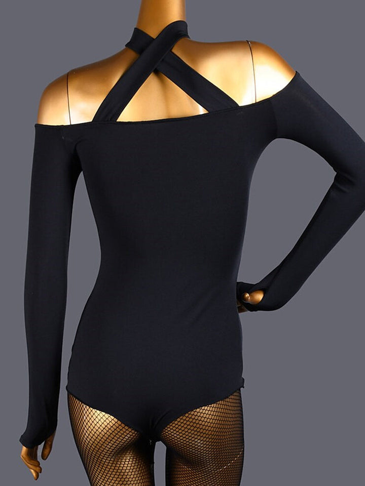 Vêtements de Danse pour Femmes Danse Latine Danse de Salon Justaucorps/Combinaison Épissage de Couleur Pure Femmes® Performance Entraînement Manches Longues