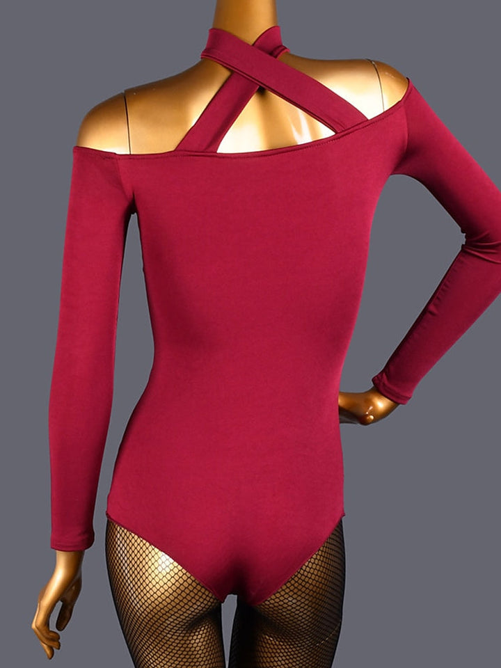 Vêtements de Danse pour Femmes Danse Latine Danse de Salon Justaucorps/Combinaison Épissage de Couleur Pure Femmes® Performance Entraînement Manches Longues