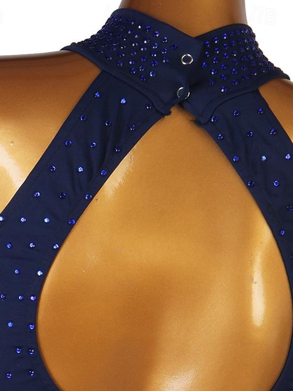 Robe de Danse Latine Salsa Strass Femmesæ¦® Fillesæ¥?Performance Entraînement Manches Longues